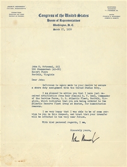 1950 John F. Kennedy Signed Typed Letter As Member of Congress On House of Representatives Letterhead  (PSA/DNA)
